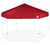 E-Z UP Hub, 5m, Hexagonal, White Steel with Red Canopy